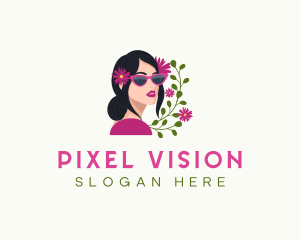 Floral Woman Shades logo design