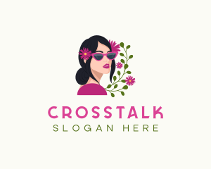 Eyeglasses - Floral Woman Shades logo design