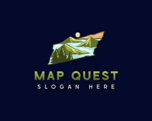 Tennessee Mountain Map logo design