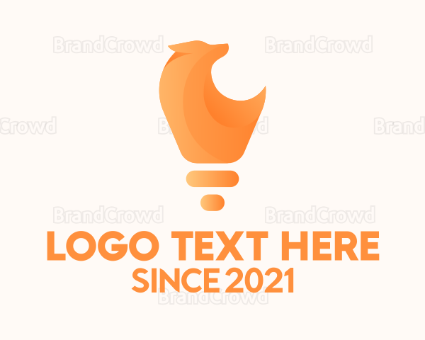 Orange Wolf Light Bulb Logo