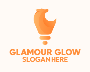 Orange Wolf Light Bulb  Logo