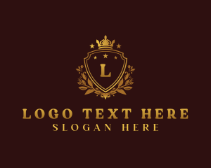 Upscale - Floral Shield Royalty logo design