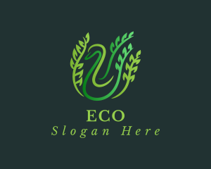 Swan - Swan Leaf Vines logo design