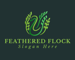 Geese - Swan Leaf Vines logo design