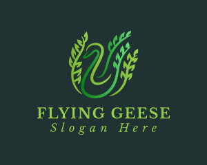 Swan Leaf Vines logo design