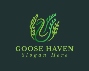 Swan Leaf Vines logo design