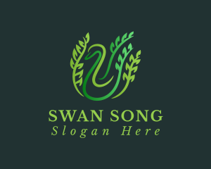 Swan Leaf Vines logo design