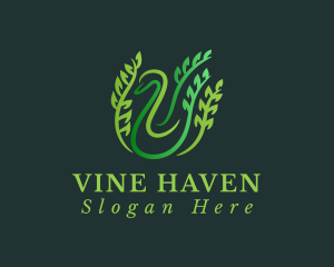 Swan Leaf Vines logo design