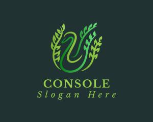 Eco Friendly - Swan Leaf Vines logo design