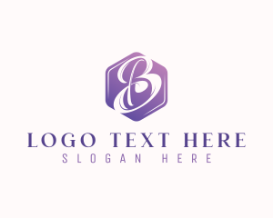 Cursive - Beauty Cosmetics Hexagon logo design