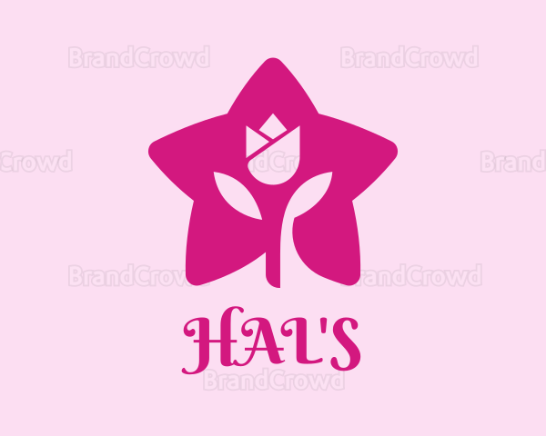 Tulip Flower Star Logo