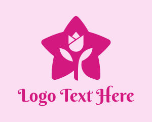 Rose - Tulip Flower Star logo design