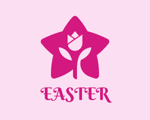 Tulip Flower Star Logo