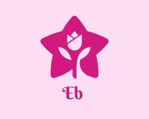 Tulip Flower Star logo design