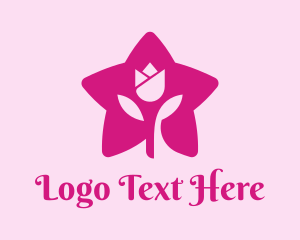 Tulip Flower Star Logo