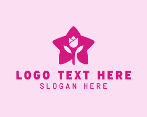 Cute - Tulip Flower Star logo design