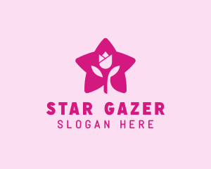 Tulip Flower Star logo design