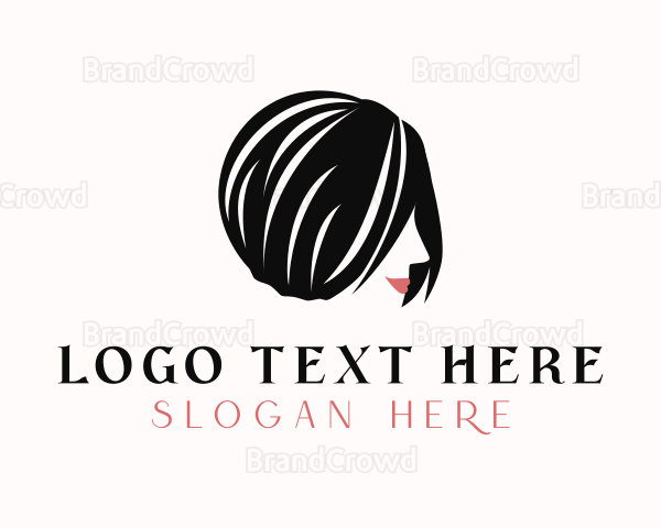 Woman Bob Cut Wig Hairstyle Logo