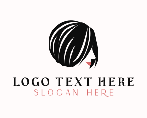 Keratin - Woman Bob Cut Wig Hairstyle logo design