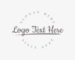 Round Style - Underlined Handwritten Script logo design