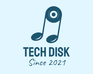 Disk - Blue Disk Note logo design