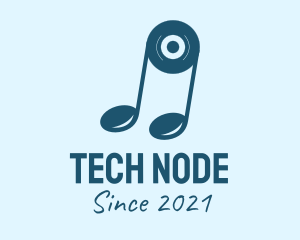 Node - Blue Disk Note logo design