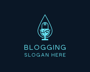 Drinking Water - Water Droplet Podcast logo design