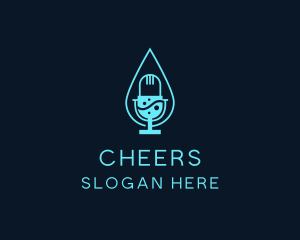 H2o - Water Droplet Podcast logo design