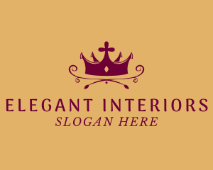 Maroon Elegant Crown logo design