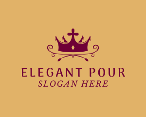 Maroon Elegant Crown logo design