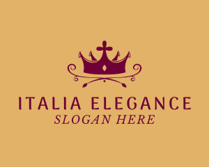 Maroon Elegant Crown logo design