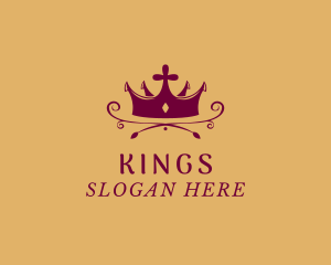 Maroon Elegant Crown logo design