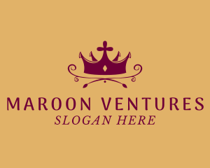 Maroon Elegant Crown logo design