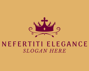 Maroon Elegant Crown logo design