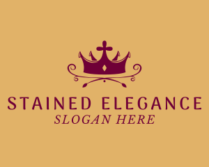 Maroon Elegant Crown logo design