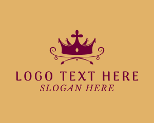 Maroon Elegant Crown Logo