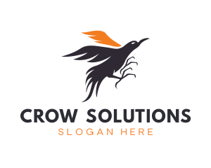 Raven Crow Bird logo design