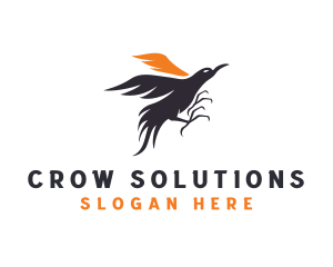 Raven Crow Bird logo design