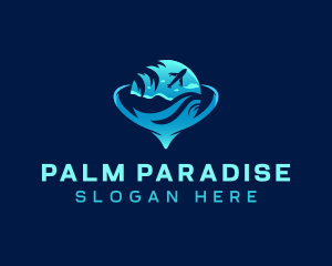 Tropical Airplane Travel logo design