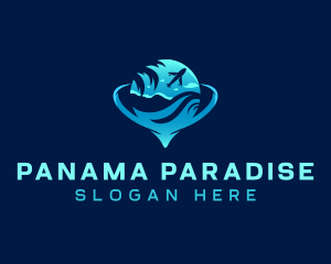 Tropical Airplane Travel logo design