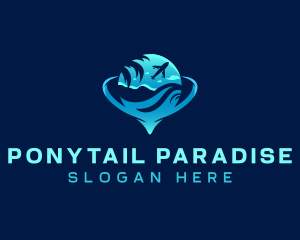 Tropical Airplane Travel logo design