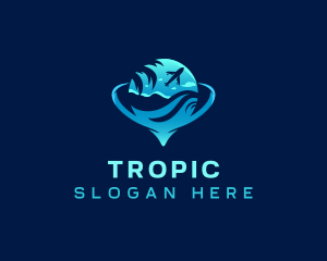 Tropical Airplane Travel logo design