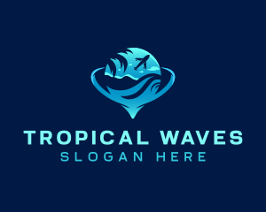 Tropical Airplane Travel logo design