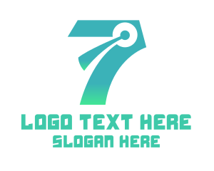 Headphones - Modern Chat Number 7 logo design