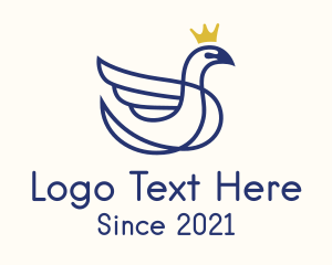 Crown - Royal Swan Outline logo design