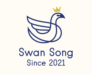 Royal Swan Outline  logo design