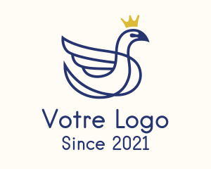 Bird - Royal Swan Outline logo design