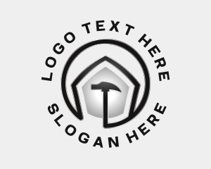 Shiny - House Builder Hammer logo design