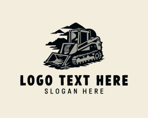 Heavy Machinery - Quarry Machinery Bulldozer logo design