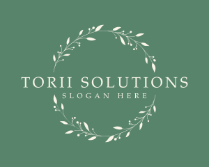 Organic Wellness Wreath  logo design